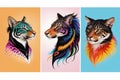 A Colorful Collection Animals in Vibrant Hues.AI Generated