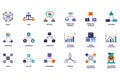 Colorful collection of artificial intelligence and machine learning concept icons for data science and analytics visualization Royalty Free Stock Photo