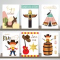 Colorful collection for banners,Flyers,Placards with cowboy