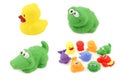 Colorful collection of bathing toys Royalty Free Stock Photo