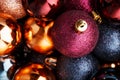 Colorful collection of Christmas Balls useful as a background patternColorful Christmas balls close up as background
