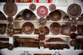 Colorful Collection of Decorative Plates on a Shelf