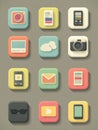 Colorful Collection of Digital Icons Representing Various Applications and Tools for Mobile Devices and the Web Royalty Free Stock Photo