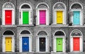 Colorful collection of doors in Dublin Ireland