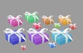 Colorful collection of gift boxes