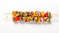 A colorful collection of skewers excellent for grilling. Vegan food Royalty Free Stock Photo