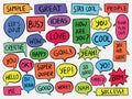 Colorful collection speech bubbles hand drawn