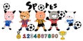 A colorful collection Sports Football & Cats 1