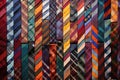 colorful collection of ties arranged neatly
