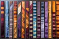 colorful collection of ties arranged neatly