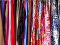 Colorful Collection of Tightly Packed Clothing on Rack
