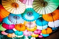 A colorful collection of umbrellas