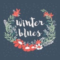 Colorful collection of winter floral arrangement and flowers for