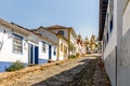 Colorful colonial houses and church in city of Tiradentes - Minas Gerais, Brazil