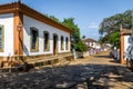 Colorful colonial houses and cobblestone street - Tiradentes, Minas Gerais, Brazil Royalty Free Stock Photo