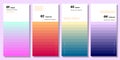 Colorful color gradient palette flat vector background template set