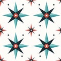 Colorful Colorado Star Pattern With Mid-century Illustration Style