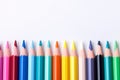 Colorful Colored Pencils on White Background