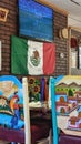 Televised World cup match broadcast in Mexican restaurant