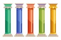 Colorful Columns with Classic Design for Architecture Projects Royalty Free Stock Photo