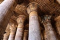 Colorful columns at temple of Khnum in Esna, Luxor, Egypt