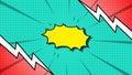 Colorful Comic Book Battle Explosion Background with Lightning Royalty Free Stock Photo