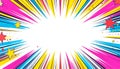 Colorful Comic Book Burst Background with Stars Royalty Free Stock Photo