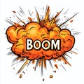 Colorful comic bubble style with the word BOOM. Royalty Free Stock Photo