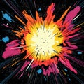 Colorful Comic Explosion: A Retro Supernova In Ambiguous Space