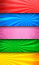 Colorful comic explosive horizontal banners Royalty Free Stock Photo