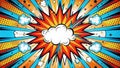 Colorful comic pop art explosion with dynamic cloud burst Royalty Free Stock Photo