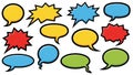 Colorful Comic Speech and Thought Bubbles Set Royalty Free Stock Photo