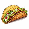 Colorful Comic Strip Style Illustration Of A Chuck Taco