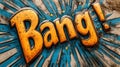 Colorful comic style bang text with dynamic explosion effect Royalty Free Stock Photo