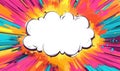 Colorful comic style explosion background with blank speech bubble for text Royalty Free Stock Photo