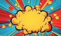 Colorful comic style explosion background with empty speech bubble for text Royalty Free Stock Photo