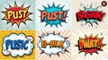 Colorful comic text effects and speech bubbles bundle Royalty Free Stock Photo