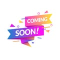 Colorful coming soon composition with flat design