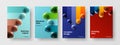 Colorful company cover A4 design vector concept set Royalty Free Stock Photo