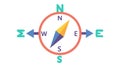 Colorful Compass with Directional Arrows - Navigation Icon, vector design Generative AI Royalty Free Stock Photo