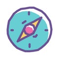 Colorful Compass Doodle Icon