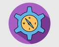 Colorful Compass Icon in gray Background