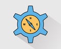 Colorful Compass Icon .