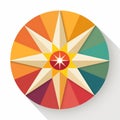 a colorful compass icon on a white background