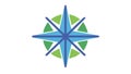 Colorful Compass Rose Icon for Navigation, vector design Generative AI Royalty Free Stock Photo