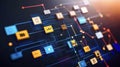 A colorful, complex network of icons and symbols
