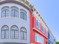 Colorful complex residential buildings with victorian style design at San Francisco, California