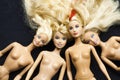 Colorful composition with Barbie dolls Royalty Free Stock Photo