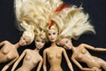 Colorful composition with Barbie dolls