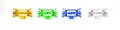 Colorful Computer api interface icon isolated on white background. Application programming interface API technology